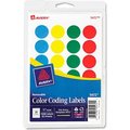 Avery Avery® Print or Write Removable Color-Coding Labels, 3/4" Dia, Assorted, 1008/Pack 5472